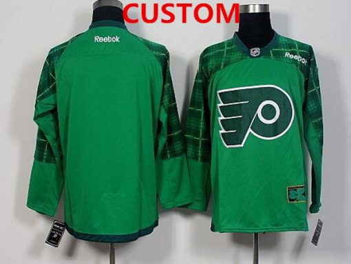 Custom Philadelphia Flyers Green 2016 St Patrick's Day Hockey Jersey