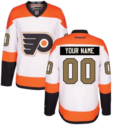 Custom Philadelphia Flyers White Third 50th Gold Hockey Jersey