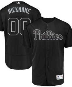 Custom Philadelphia Phillies 2019 Players' Weekend Flex Base Roster Black Jersey