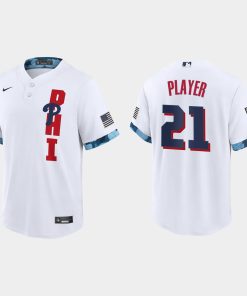 Custom Philadelphia Phillies 2021 All-star Game Cool Base Jersey White