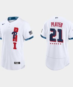 Custom Philadelphia Phillies 2021 All-star Game Flex Base Jersey White