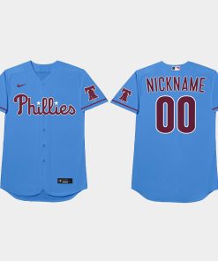 Custom Philadelphia Phillies 2021 Players' Weekend Nickname Jersey Blue