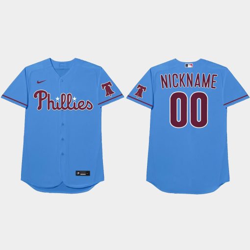 Custom Philadelphia Phillies 2021 Players' Weekend Nickname Jersey Blue