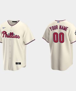 Custom Philadelphia Phillies 2022 World Series Cream Cool Base Jersey