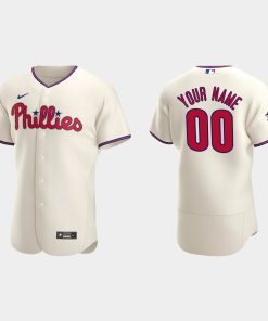 Custom Philadelphia Phillies 2022 World Series Cream Flex Base Jersey