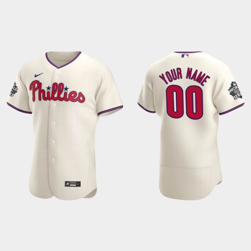 Custom Philadelphia Phillies 2022 World Series Cream Flex Base Jersey