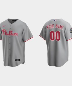 Custom Philadelphia Phillies 2022 World Series Gray Cool Base Jersey