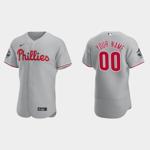 Custom Philadelphia Phillies 2022 World Series Gray Flex Base Jersey