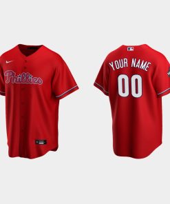 Custom Philadelphia Phillies 2022 World Series Red Cool Base Jersey