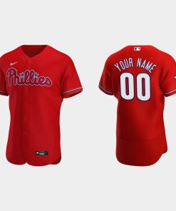 Custom Philadelphia Phillies 2022 World Series Red Flex Base Jersey