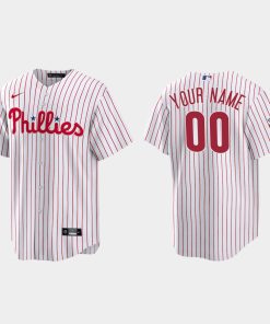 Custom Philadelphia Phillies 2022 World Series White Cool Base Jersey