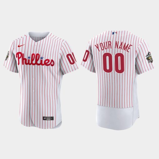 Custom Philadelphia Phillies 2022 World Series White Flex Base Jersey