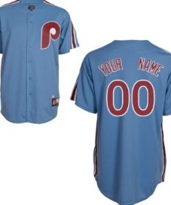 Custom Philadelphia Phillies Blue Throwback Jersey