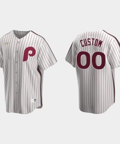 Custom Philadelphia Phillies Cooperstown Collection Home Jersey White
