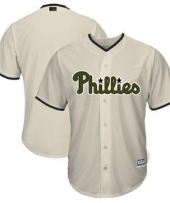 Custom Philadelphia Phillies Cream 2018 Memorial Day Cool Base Team Jersey