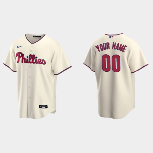 Custom Philadelphia Phillies Cream Cool Base Alternate Jersey