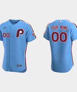 Custom Philadelphia Phillies Flex Base Alternate Jersey Light Blue