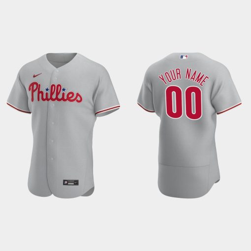 Custom Philadelphia Phillies Gray Flex Base 2020 Road Jersey