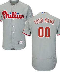 Custom Philadelphia Phillies Gray Road 2016 Flexbase Collection Baseball Jersey