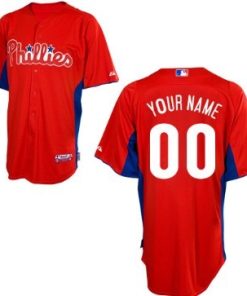 Custom Philadelphia Phillies Red Bp Jersey