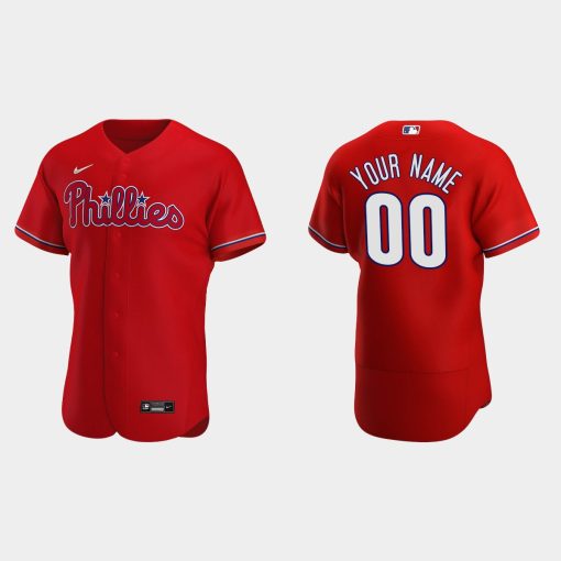 Custom Philadelphia Phillies Red Flex Base 2020 Alternate Jersey