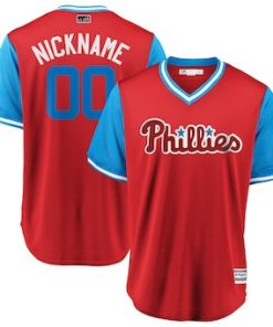 Custom Philadelphia Phillies Scarlet 2018 Players' Weekend Cool Base Jersey