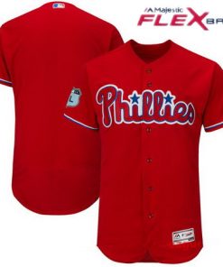 Custom Philadelphia Phillies Red Stitched Flex Base Jersey