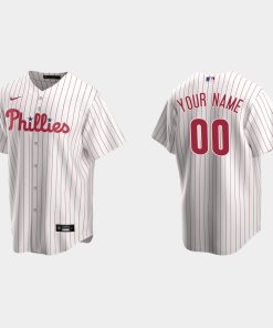 Custom Philadelphia Phillies White Cool Base Home Jersey