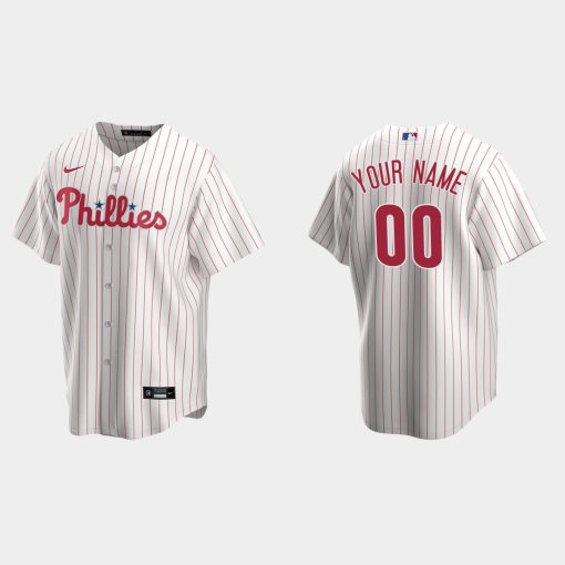 Custom Philadelphia Phillies White Cool Base Home Jersey