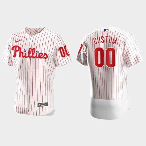 Custom Philadelphia Phillies White Flex Base Jersey