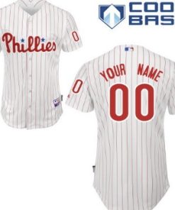 Custom Philadelphia Phillies White Pinstripe Jersey