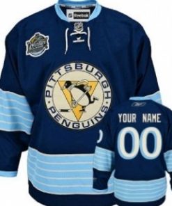 Custom Pittsburgh Penguins 2011 Navy Blue Winter Classic Jersey