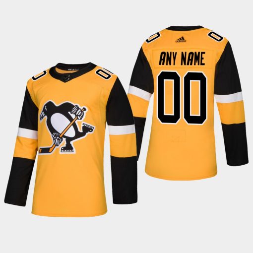 Custom Pittsburgh Penguins 2019 Player Gold Alternate Jersey