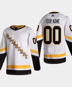 Custom Pittsburgh Penguins 2021 Season Reverse Retro Pro Special Edition White Jersey