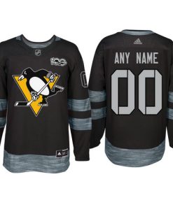 Custom Pittsburgh Penguins Black 1917 2017 100th Anniversary Jersey