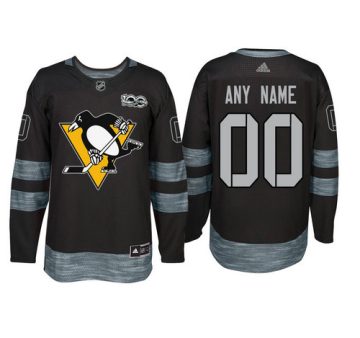 Custom Pittsburgh Penguins Black 1917 2017 100th Anniversary Jersey