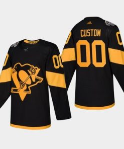Custom Pittsburgh Penguins Coors Light 2019 Stadium Series Black Jersey