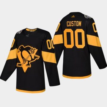 Custom Pittsburgh Penguins Coors Light 2019 Stadium Series Black Jersey