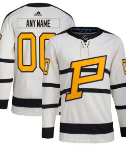 Custom Pittsburgh Penguins Cream 2023 Winter Classic Stitched Jersey