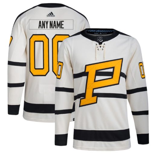 Custom Pittsburgh Penguins Cream 2023 Winter Classic Stitched Jersey