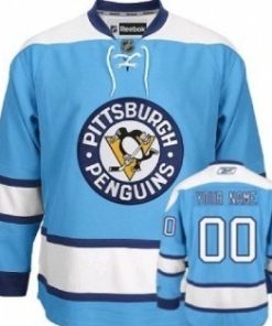 Custom Pittsburgh Penguins Light Blue Jersey