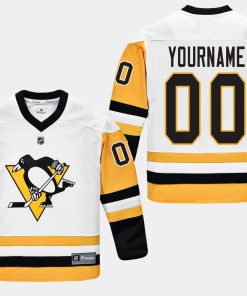 Custom Pittsburgh Penguins Player Road White Jersey