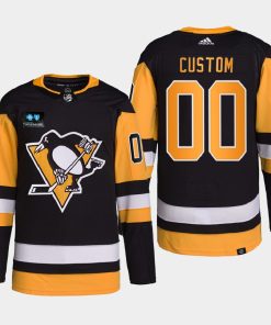 Custom Pittsburgh Penguins Pro Black Highmark Ad Patch 2022-23 Jersey