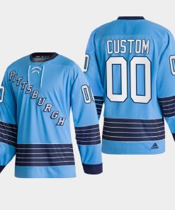 Custom Pittsburgh Penguins Team Classics Blue Heritage 2022 Jersey