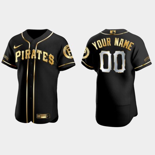 Custom Pittsburgh Pirates Golden Edition Flex Base Jersey Black