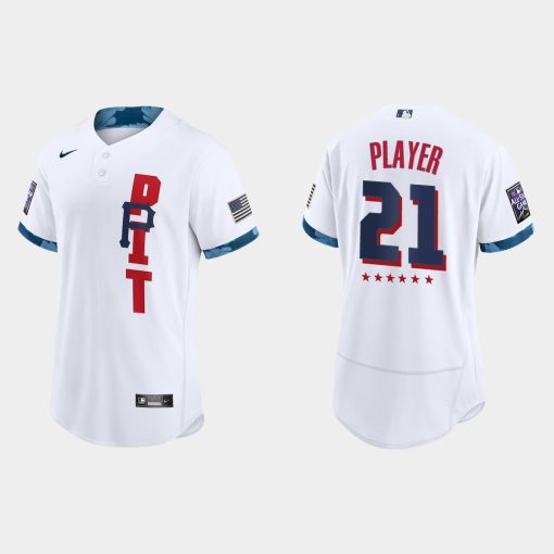 Custom Pittsburgh Pirates 2021 All-star Game Flex Base Jersey White