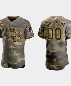 Custom Pittsburgh Pirates 2021 National Armed Forces Day Flex Base Jersey Camo