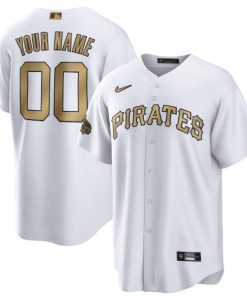 Custom Pittsburgh Pirates Active Player White 2022 All-star Cool Base Stitched Baseball Jersey