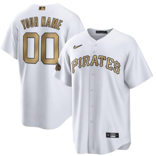 Custom Pittsburgh Pirates Active Player White 2022 All-star Cool Base Stitched Baseball Jersey