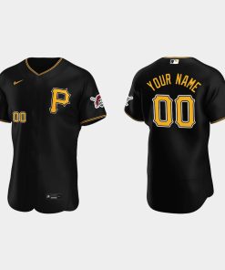 Custom Pittsburgh Pirates Black Flex Base Alternate Jersey